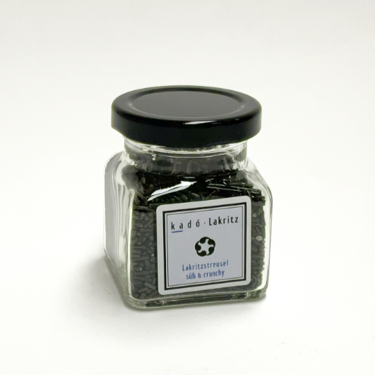 Lakritzstreusel, 70g-Glas