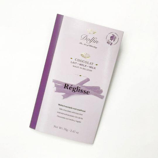 Milchschokolade Reglisse, 70g Tafel