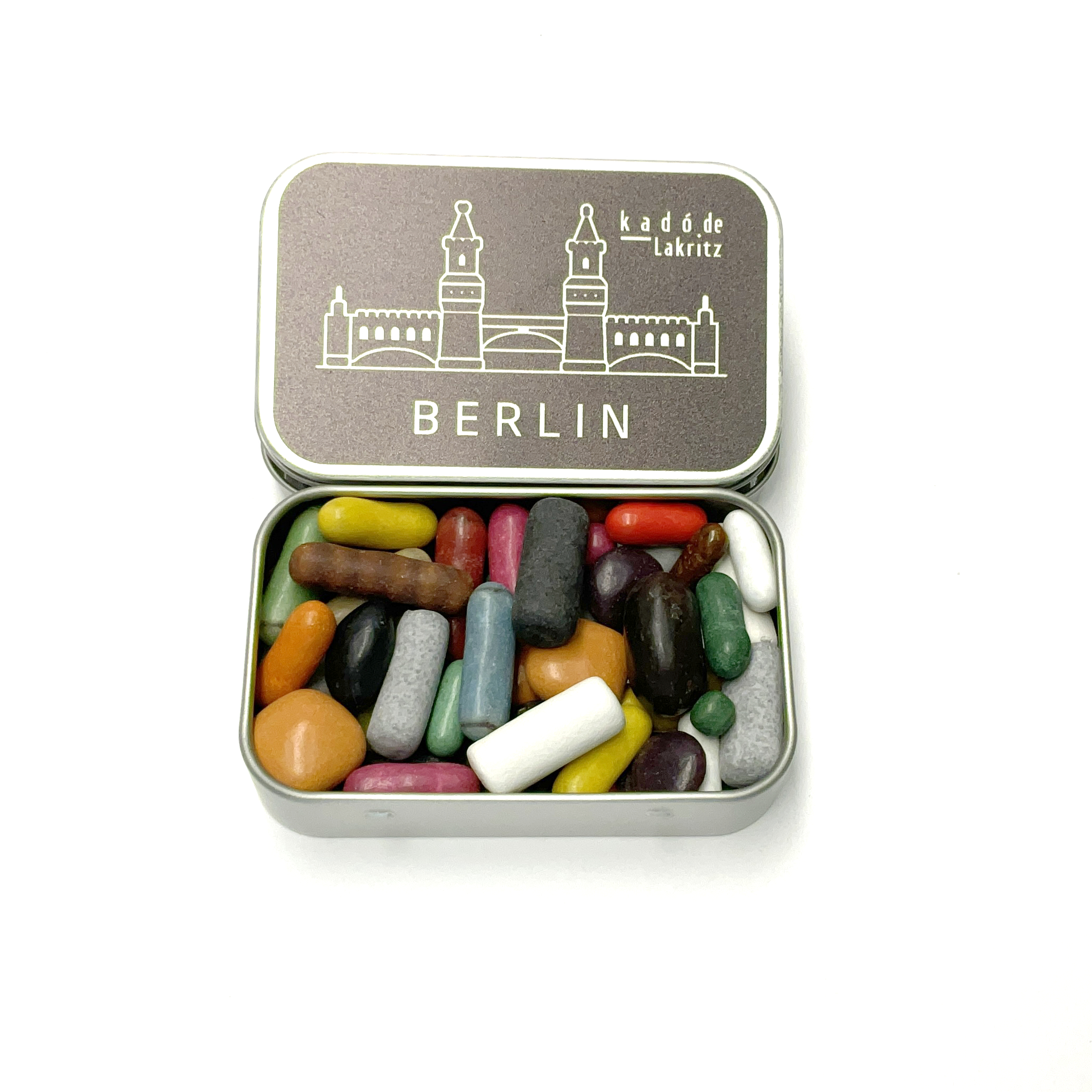 Schmuckdose "Berlin" mit Lakritzdrag&eacute;e 80g
